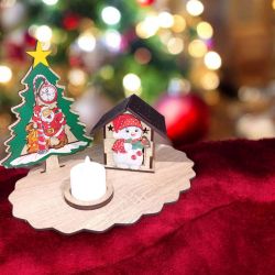 Светещи къща и елхичка - 25/15/15/