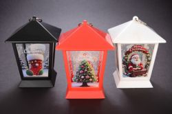 Коледен светещ фенер - 12х9см