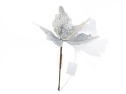 ИЗКУСТВЕНО ЦВЕТЕ КОЛЕДНА ЗВЕЗДА 18СМ. СРЕБРИСТО