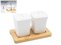 КОМПЛЕКТ ЗА СОЛ И ПИПЕР 7.5/12.5СМ. 3Ч. КЛАСИК РЕБРО