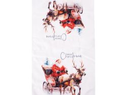КОЛЕДНА КЪРПА 30/50СМ. ДЯДО КОЛЕДА С ФАЙТОН