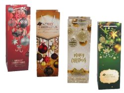 КОЛЕДНА ПОДАРЪЧНА ТОРБИЧКА ЗА ВИНО 12/10/36СМ. КОЛЕДНИ ТОПКИ