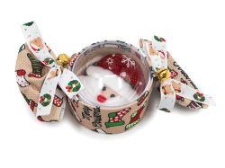 КОЛЕДНА КУТИЯ БОНБОН 7СМ. БЕЖОВО