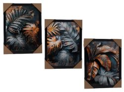 КАРТИНА С КАМЪНИ 30/40СМ. ТРОПИЧЕСКИ ЛИСТА