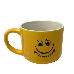 Чаша кер. жълта / усмивки