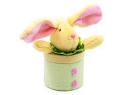 ВЕЛИКДЕНСКА ДЕКОРАЦИЯ ЗАЕК С КУТИЯ ПЛЮШ 30/11СМ. ЖЪЛТО