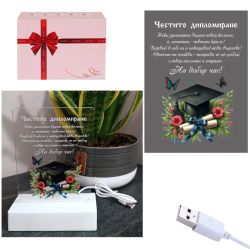 3D - LED настолна лампа "Честито дипломиране"