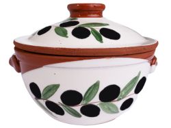 ГЮВЕЧЕ С ДРЪЖКИ Ф15/12СМ. 0,750Л. МАСЛИНА
