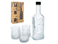 КОМПЛЕКТ ЗА ЛИМОНАДА ШИШЕ С ЧАШИ ICE AND RIVER 4Ч. 1.000/0.290Л.