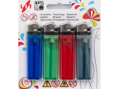 ЗАПАЛКА 4БР. С КАМЪК 7.5СМ. ПРОЗРАЧНО FIERY