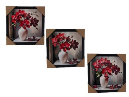 КАРТИНА С КАМЪНИ 30/30СМ. НАТЮРМОРТ В ЧЕРВЕНО