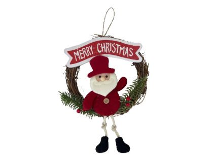 КОЛЕДЕН ВЕНЕЦ С ДЯДО КОЛЕДА 25/15/2.5СМ.