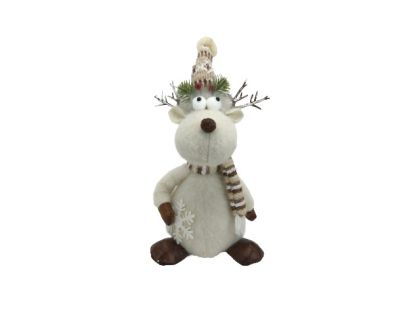 КОЛЕДНА ФИГУРА ЕЛЕНЪТ ДАШЪР 40/18/13СМ. БЯЛО