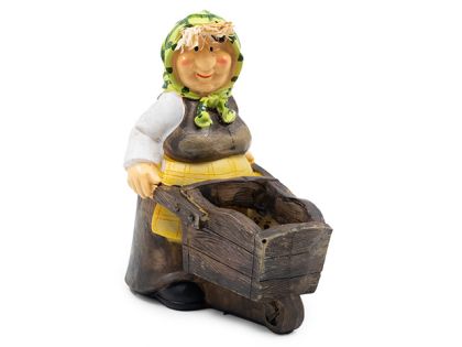 ГРАДИНСКА ДЕКОРАЦИЯ КАШПА БАБА С КОЛИЧКА 18СМ.