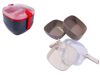 КУТИЯ ЗА ХРАНА 3 НИВА С ПРИБОРИ