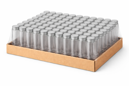 Стъклено шишенце 2.2х5см. с метална капачка / Стек 300 броя.