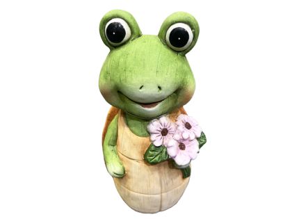 ДЕКОРАТИВНА ГРАДИНСКА ФИГУРА КОСТЕНУРКА С ЦВЕТЕ 11/9/23СМ.