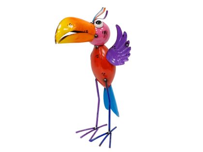 ДЕКОРАТИВНА ГРАДИНСКА ФИГУРА МЕТАЛНА ПТИЦА ТУКАН 14/22/38СМ.