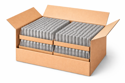 Стъклено шишенце 2.2х6см. с метална капачка / Кашон 1200 броя.