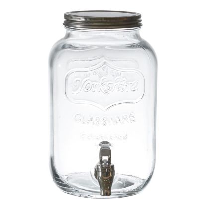 Стъклен буркан / диспенсър / с канелка - 5л.