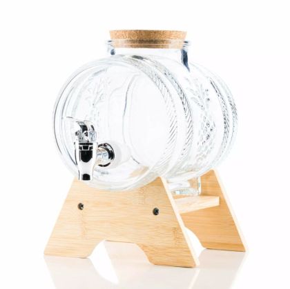 Стъклено буре 5л. на дървена поставка