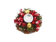 КОЛЕДНА ДЕКОРАЦИЯ СВЕЩНИК С ШИШАРКИ