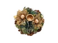 КОЛЕДНА ДЕКОРАЦИЯ СВЕЩНИК С ШИШАРКИ