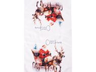 КОЛЕДНА КЪРПА 30/50СМ. ДЯДО КОЛЕДА С ФАЙТОН