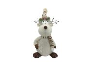 КОЛЕДНА ФИГУРА ЕЛЕНЪТ ДАШЪР 40/18/13СМ. БЯЛО