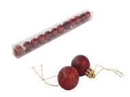 КОЛЕДНИ ИГРАЧКИ ЗА ЕЛХА ТОПКИ Ф3СМ. 12БР. В ТУБУС БОРДО