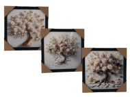 КАРТИНА С КАМЪНИ 30/30СМ. ДЪРВО С ЦВЕТОВЕ