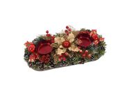 КОЛЕДНА ДЕКОРАЦИЯ СВЕЩНИК ЗА 2БР. СВЕЩИ