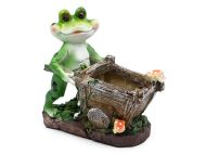ГРАДИНСКА ДЕКОРАЦИЯ КАШПА ЖАБА С КОЛИЧКА 18/16СМ.
