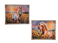 КАРТИНА С КАМЪНИ 50/70СМ. КОН В СЛЪНЧОГЛЕДИ