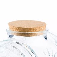 Буре стъклено на дървена поставка 1л.