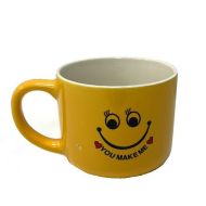Чаша кер. жълта / усмивки