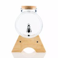 Стъклено буре 5л. на дървена поставка