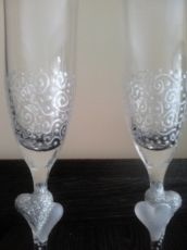 Сватбени чаши "Сребърни сърца "
