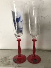 Кристални ритуални чаши  с червени столчета