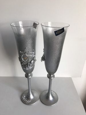 Ритуални чаши "Сребърно сияние с халки"