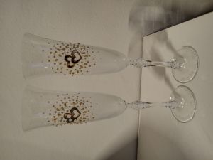 Сватбени чаши "Златни сърца"