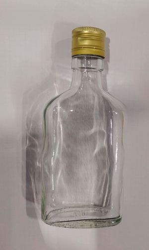 Стъклена бутилка  FLAT  с капачка - 200мл.