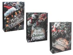 КОЛЕДНА ПОДАРЪЧНА ТОРБИЧКА 31/42/11СМ. MERRY CHRISTMAS