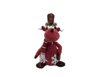 КОЛЕДНА ФИГУРА ЕЛЕНЪТ ДАШЪР 40/18/13СМ. ЧЕРВЕНО