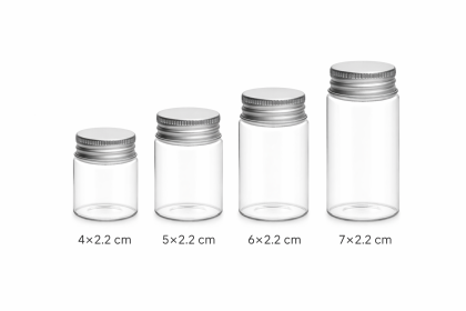 Стъклено шишенце 2.2х7см. с метална капачка