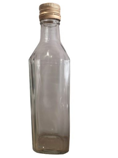 Стъклена бутилка плоска  с винтова капачка 250 мл - Ratuszowa