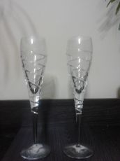 Кристални сватбени чаши "Спирала на любовта"