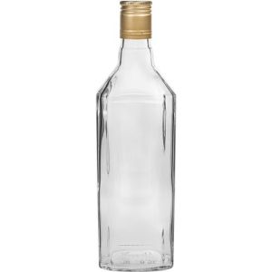 Стъклена бутилка плоска с винтова капачка 500 мл Ratuszowa
