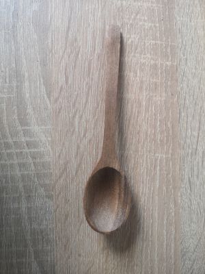 Дървена лъжица за хранене - орех