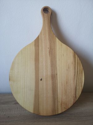 Дъска дървена кръгла с дръжка диам. 30 см